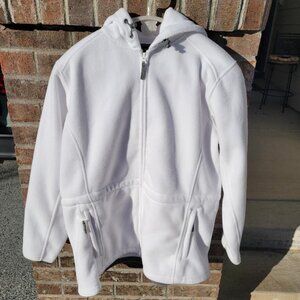 Lands End Vintage Polartec White Parka Women's XL with Matching Gloves